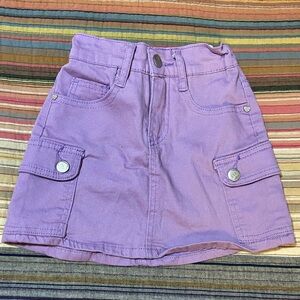Vibrant Purple Kids Cargo Skirt